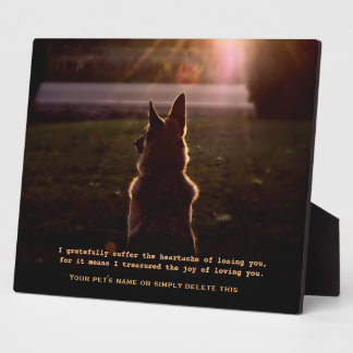 Schöne Deutsche Schäferhund-Haustier-Gedenktafel Fotoplatte