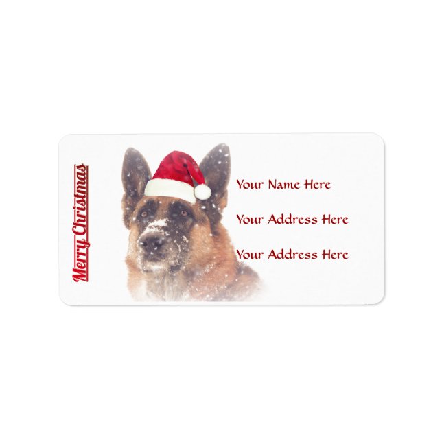 Schöne deutsche Shepherd Holiday Address Labels Adressaufkleber (Vorne)
