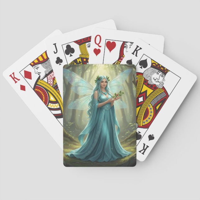 Schöne Dezember Türkis Fairy Spielkarten (Rückseite)