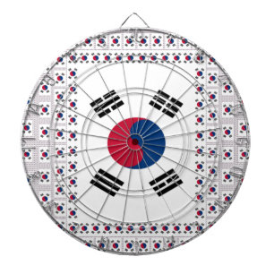 Schöne diagonale koreanische Flagge: Eine unendlic Dartscheibe