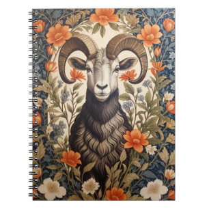 Schöne Dickhornschaf William Morris Inspiriert Notizblock