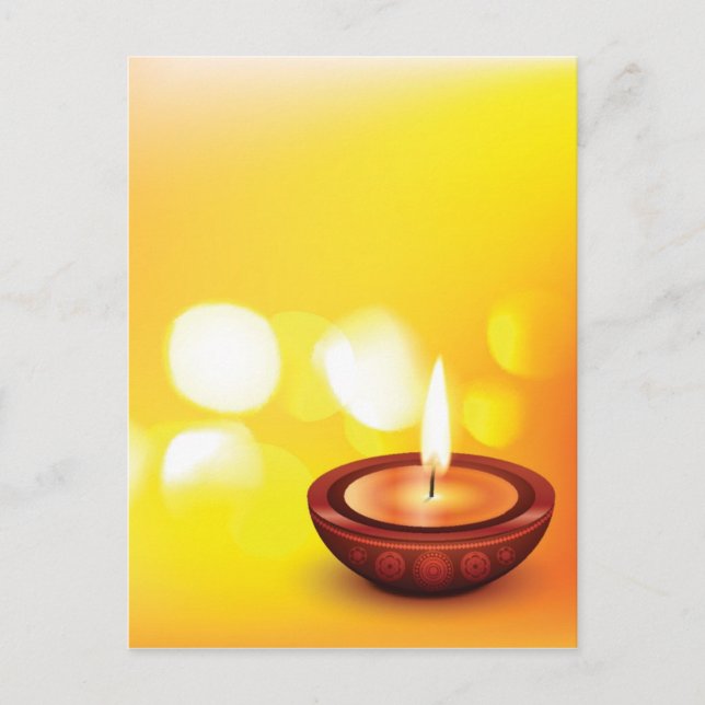 Schöne Diwali-Diya-Abbildung Postkarte (Vorderseite)