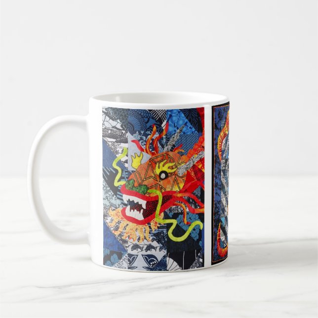 Schöne Drachen-Quilt-Tasse Kaffeetasse (Links)