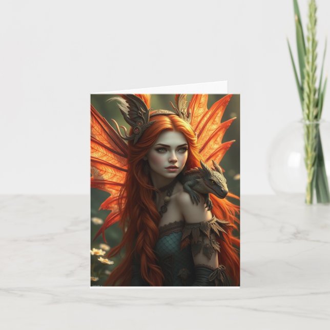 Schöne Drachenkarte Feiertagskarte (Vorderseite)