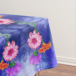 Schöne Drei-Farben-Gerberas-Tischmalerei Tischdecke