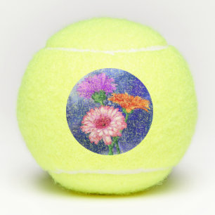 Schöne Drei Farben Gerberas - Zeichnend Kunst Tennisbälle