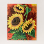 Schöne Drei Sonnenblumen - Gemälde Kunst<br><div class="desc">Schöne Drei Sonnenblumen - Malerische Sammlung</div>