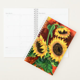 Schöne Drei Sonnenblumen - Malerei - Planer