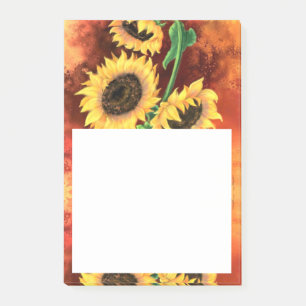 Schöne Drei Sonnenblumen - Malerei - Post-it Klebezettel