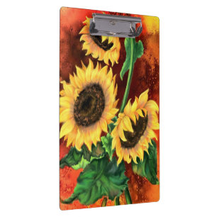 Schöne Drei Sonnenblumen - Migned Art Malerei Klemmbrett