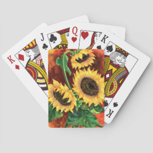 Schöne Drei Sonnenblumen - Migned Art Malerei Spielkarten