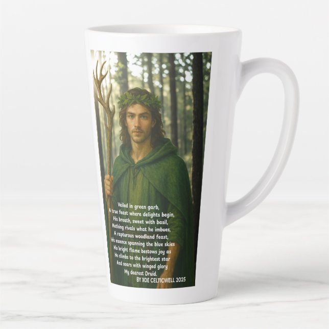 Schöne Druide Tasse mit Gedicht von Xoe Celticwell (Rechts)