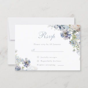 Schöne, duftige Blumen Elegante Hochzeit RSVP Karte
