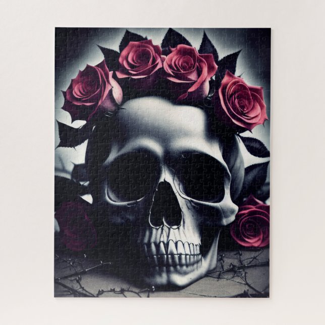 Schöne Dunkel- und Gotische Rose Skull (Vertikal)