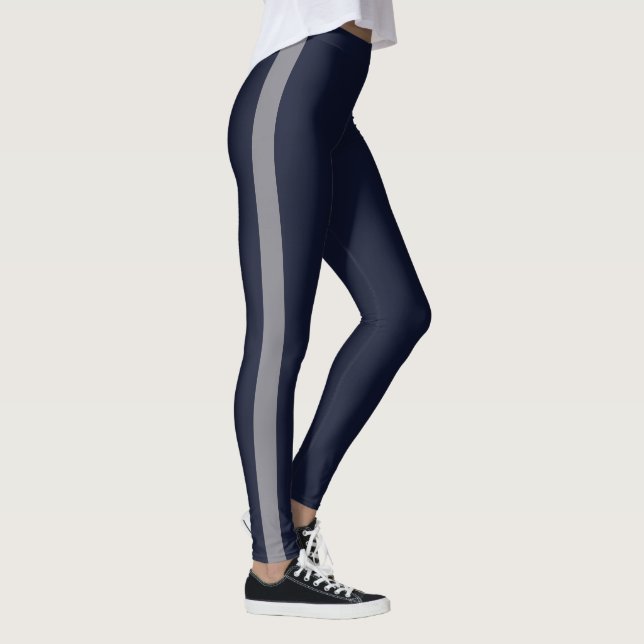 Schöne dunkelblaue graue Streifen-Leggings Leggings (Rechts)