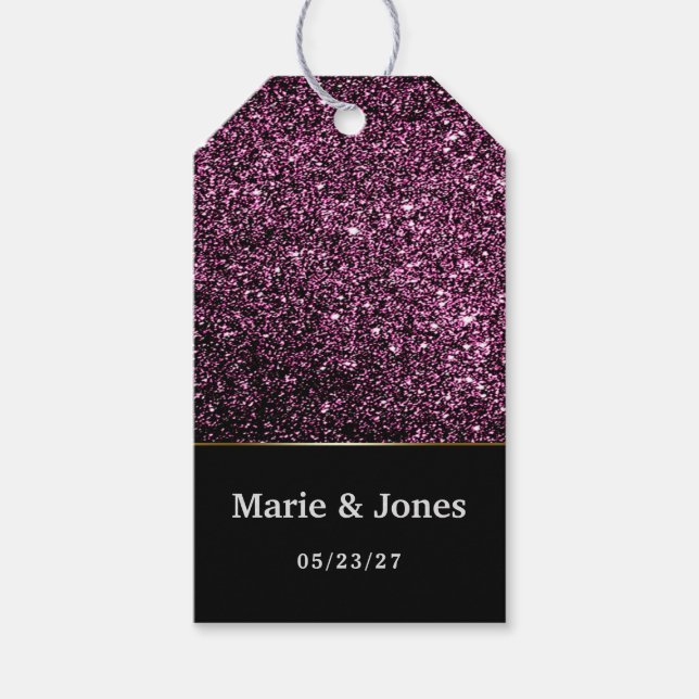 schöne dunkle Glitzer Glitzern Geschenkanhänger (Vorderseite)