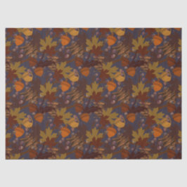 Schöne dunkle Herbstlaube Acorns Pine Cones Seidenpapier