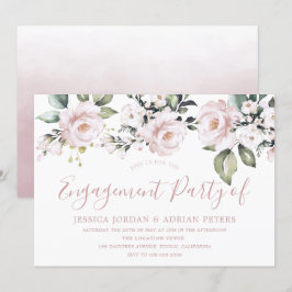 Schöne Dusty Rose Blush Pink Engagement Party Einladung