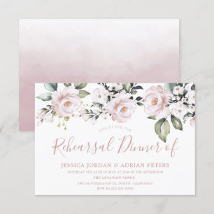 Schöne Dusty Rose Rosa Probe Abendessen Einladung