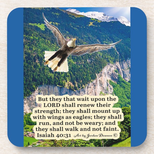Schöne Eagle-Schrift Isaiah 40:31 Getränkeuntersetzer (Vorderseite)