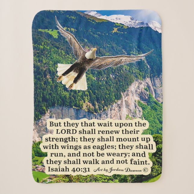 Schöne Eagle-Schrift Isaiah 40:31 Sherpadecke (Vorderseite)