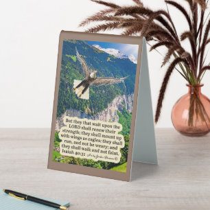 Schöne Eagle-Schrift Isaiah 40:31 Tischaufsteller