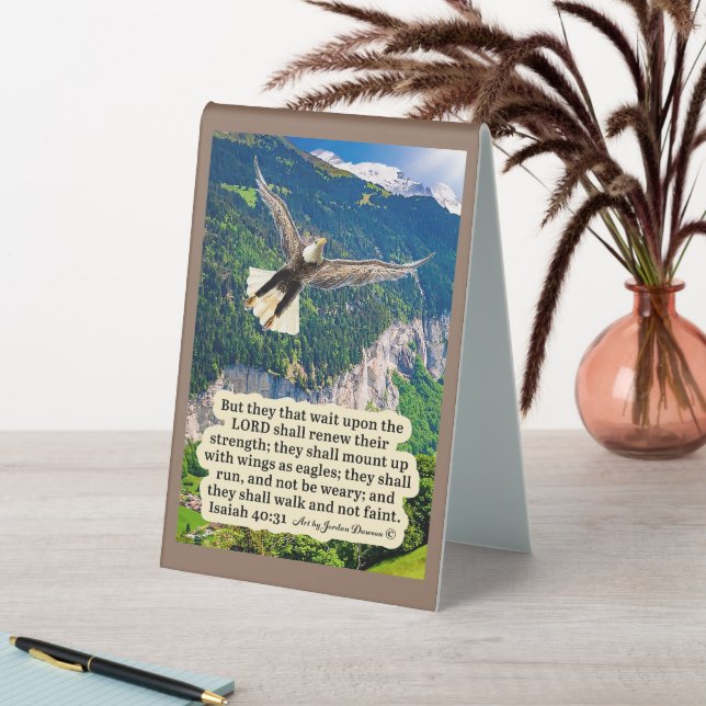 Schöne Eagle-Schrift Isaiah 40:31 Tischaufsteller (In Situ (Tisch))