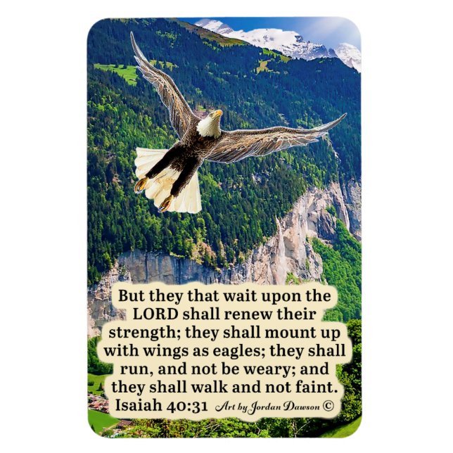 Schöne Eagle-Schrift Magnet Isaiah 40:31 (Vertikal)