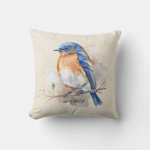 Schöne Eastern Bluebird Wasserfarbe Kissen