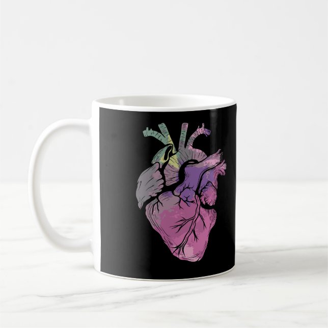 Schöne echte menschliche Herz Grafik medizinische  Kaffeetasse (Links)