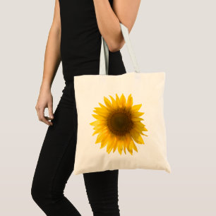 Schöne echte Sonnenblumen-Foto-Minimalist-Muster Tragetasche