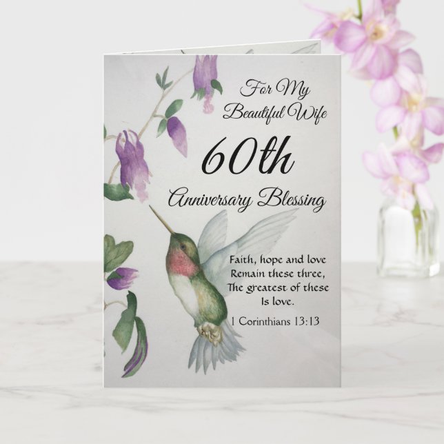 Schöne Ehefrau 60 Jahre Jubiläum Segen Karte (Orchidee)