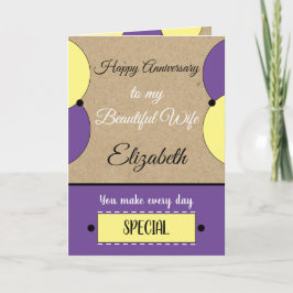 Schöne Ehefrau Jubiläum lila rustikale Karte