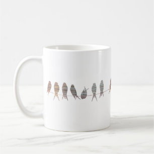Schöne einfache moderne Vögel auf einem Draht Kaffeetasse