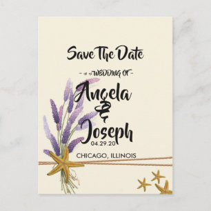 schöne einfache Seestern Save the Date Ankündigungspostkarte