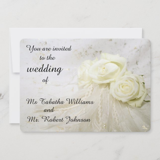 Schöne Einladung von White Roses (Vorderseite)