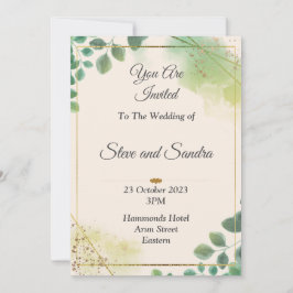 Schöne Einladung zur Hochzeit, grünes Wasser