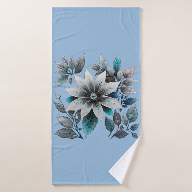 schöne Eisblumen und Blätter Badehandtuch (Badehandtuch)
