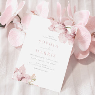 Schöne Elegance Blush Bloral Wedding Einladung