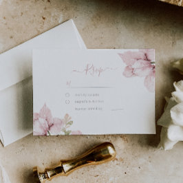 Schöne Elegance Blush Bloral Wedding RSVP Karte