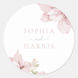Schöne Elegance Blush Bloral Wedding Runder Aufkleber