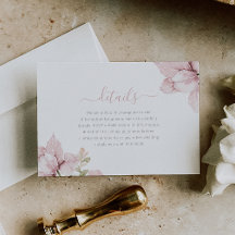 Schöne Elegance Blush Blumenzettel Details zur Hoc