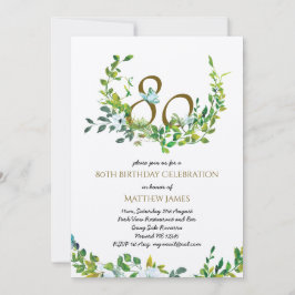 Schöne Elegant 80. Geburtstag Einladungen KRAFT