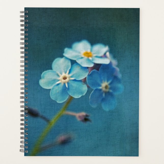Schöne Elegant Blue Vergessen-me-nots Blume Planer (Vorderseite)