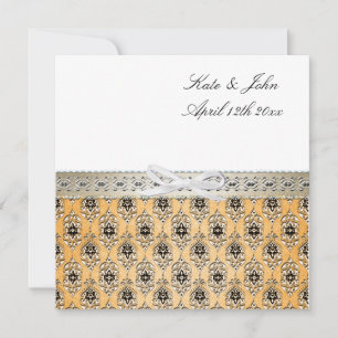 Schöne elegante Damask Hochzeitseinladung Einladung