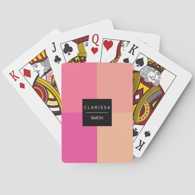Schöne elegante, farbenfrohe geometrische Kombinat Spielkarten (Rückseite)