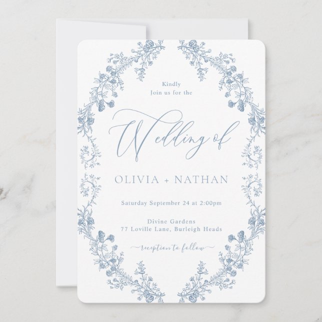 Schöne Elegante Hochzeit Vintag Einladung (Vorderseite)