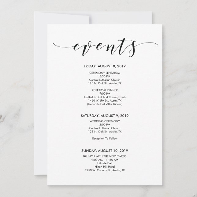 Schöne elegante Hochzeitstil-/ Reisekarte Einladung (Vorderseite)