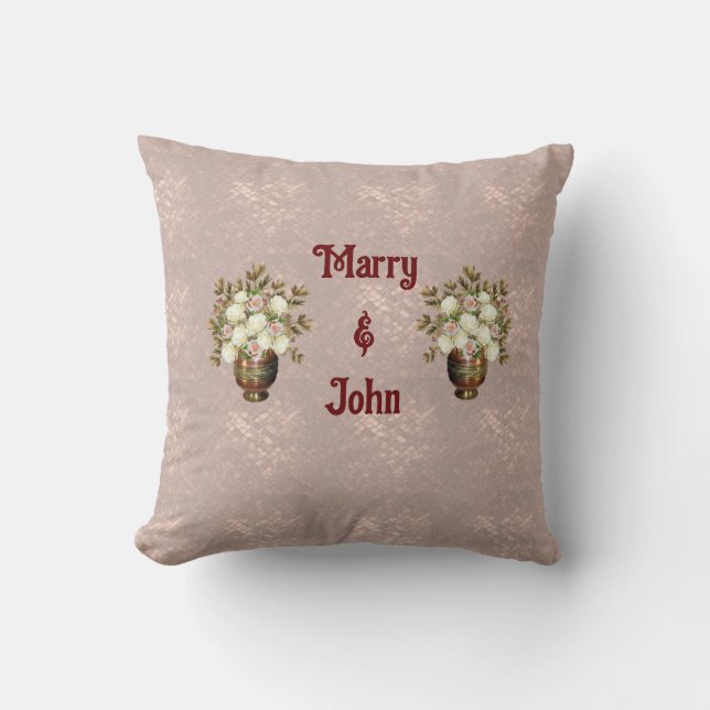 Schöne Elegante Kupfer Moderne Hochzeit Kissen (Vorderseite)