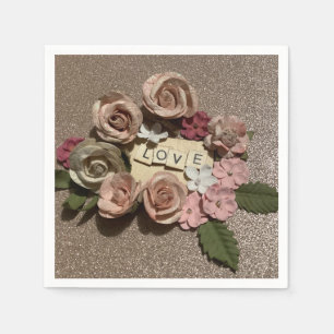 Schöne, elegante Liebe und Glitzer Serviette